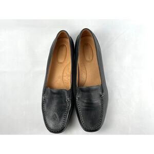 Naturalizer Womens Kettle Leather Jonella Flats Shoes Round Toe Size 10W Black